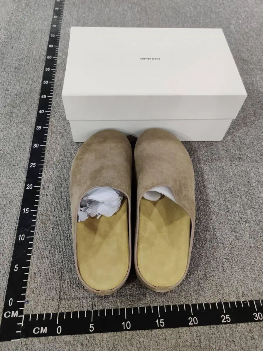 Painter-Made Full Leather Mules/Slip-On Half-Slippers with Closed Toe Birkenstock Style, Casual and Comfortable, Unisex