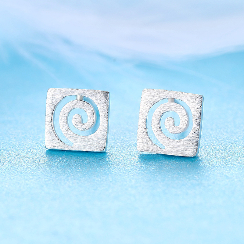 Spiral Earrings for Women, Mini Temperament, Plain Brushed Swirl Earrings, Niche Design, Forest Style, Korean Style Accessories Wholesale