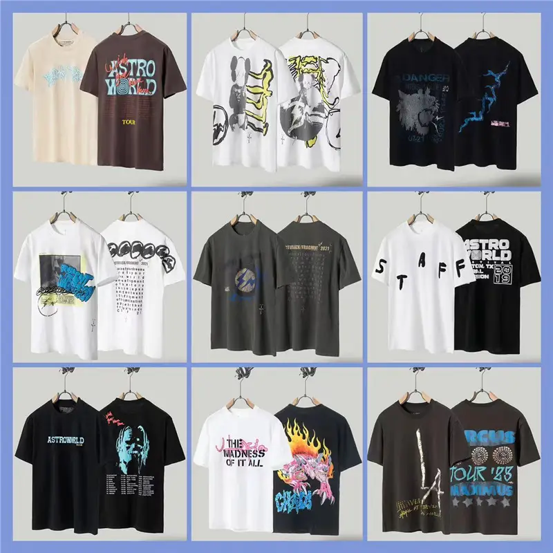 Cross-Border 2024 New Summer Hip-Hop Foam Men's Round Neck Pullover Casual Loose Short-Sleeved European and American T-Shirt for Women