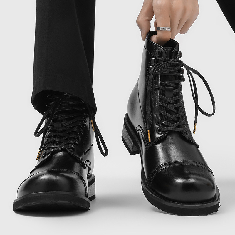 2026 Autumn and Winter New Casual Retro Classic High-Top Work Boots Outdoor British Motorcycle Martin Shoes Simple Short Boots