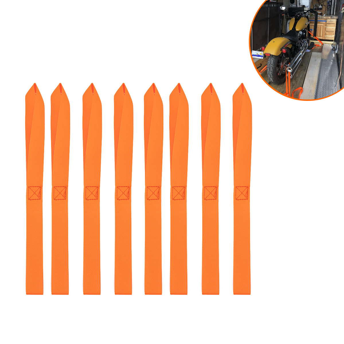 Spot 8 Orange 32cm ATV motorcycle hook with binding belt fastening belt ring webbing