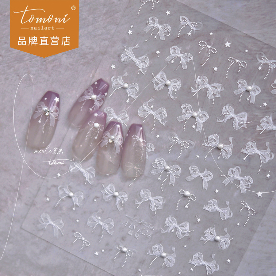 Tomoni crystal diamond stickers do not lose cooperation mixed batch nail stickers manufacturers lace bow stickers MS623