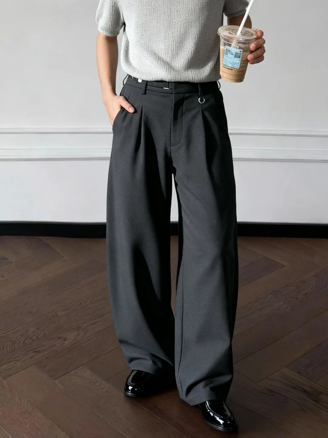 Three-Dimensional Pleated High-End Casual Pants for Men, Spring New Style, Adjustable Waist, Old Money Style Trousers, Drapey Silhouette Trousers