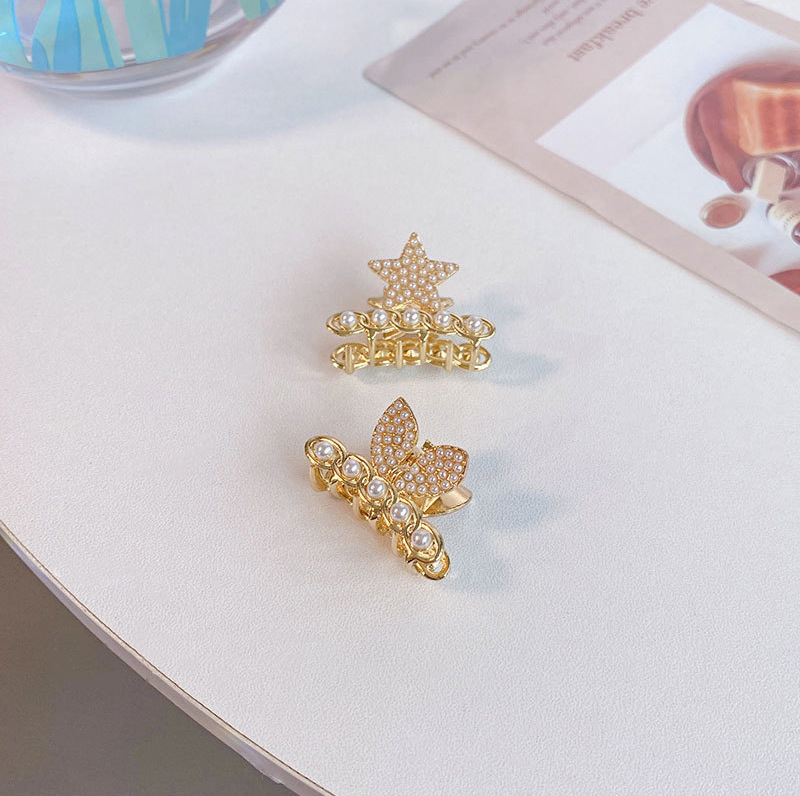 Korean Exquisite Small Pearl Five-pointed Star Hairpin Mini Rabbit Ear Small Grab Clip Side Clip Top Clip Hairpin Hair Accessories
