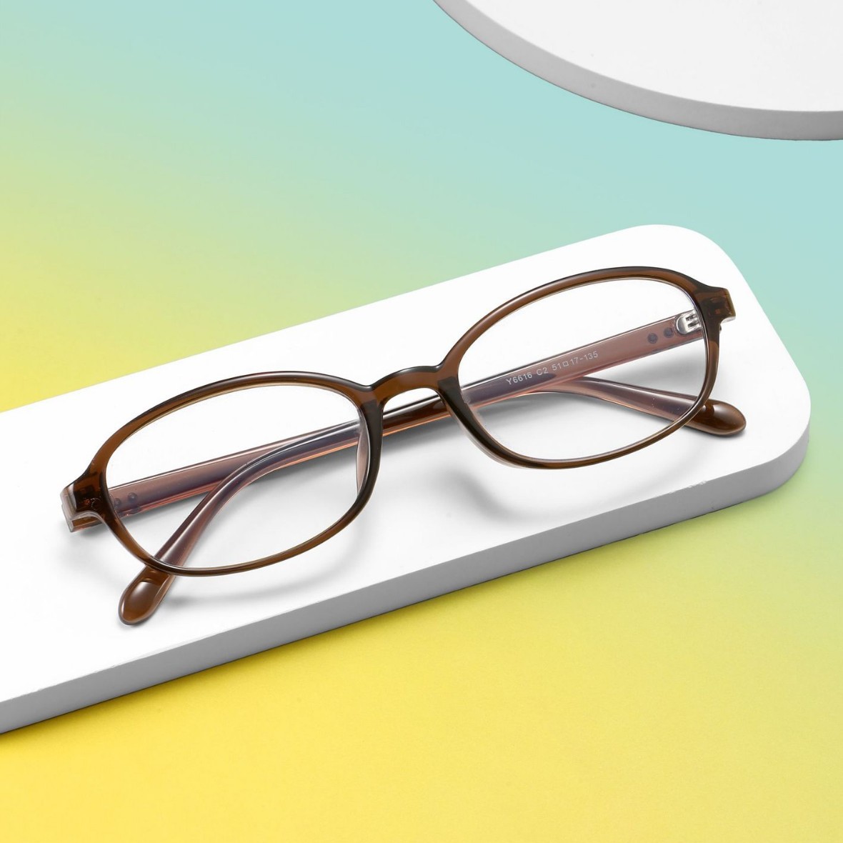 Trendy Small Frame Anti-Blue Light Ultra-Light Tr Eyeglass Frame Y6616 Fashionable Plain Ins Oval Frame 51 Eyeglass Frame Wholesale