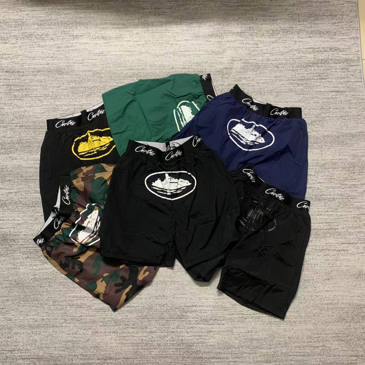 European and American Trendy Brand Corteiz Cruise Ship Print Summer Sports Loose Beach Shorts Casual Versatile Quick-Drying Pants for Men