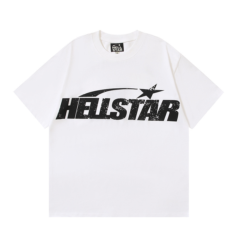 Hellstar Hellstar Beauty Trendy High Street Pure Cotton Loose Short-Sleeved T-Shirt