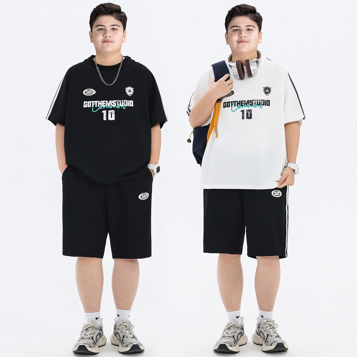 Plus-Size Boys' Summer Outfit, Cool and Quick-Dry Set, 2026 New Style Sportswear Two-Piece Set for Older Children
