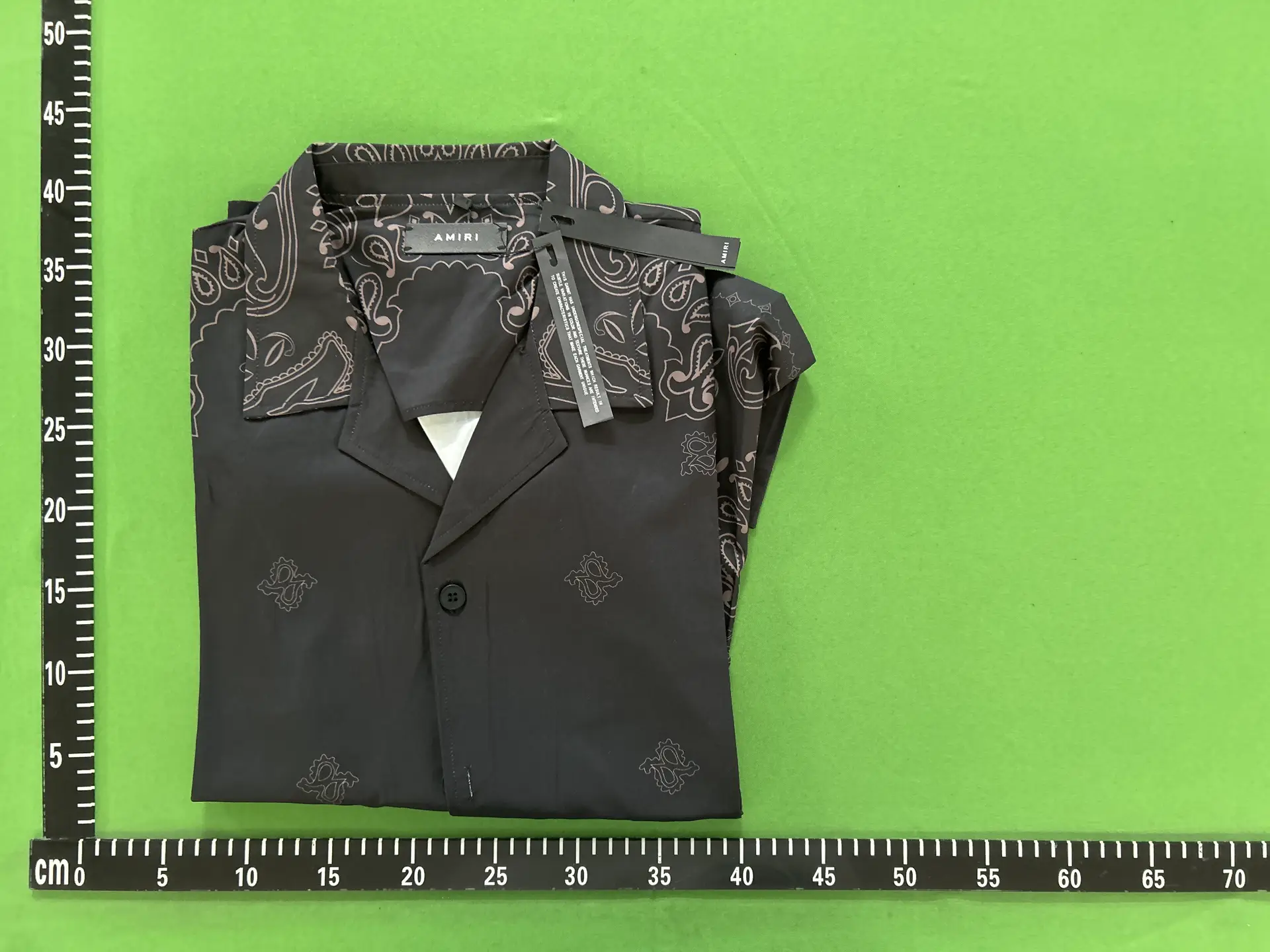 AMIRI Paisley Print Short Sleeve Shirt Black