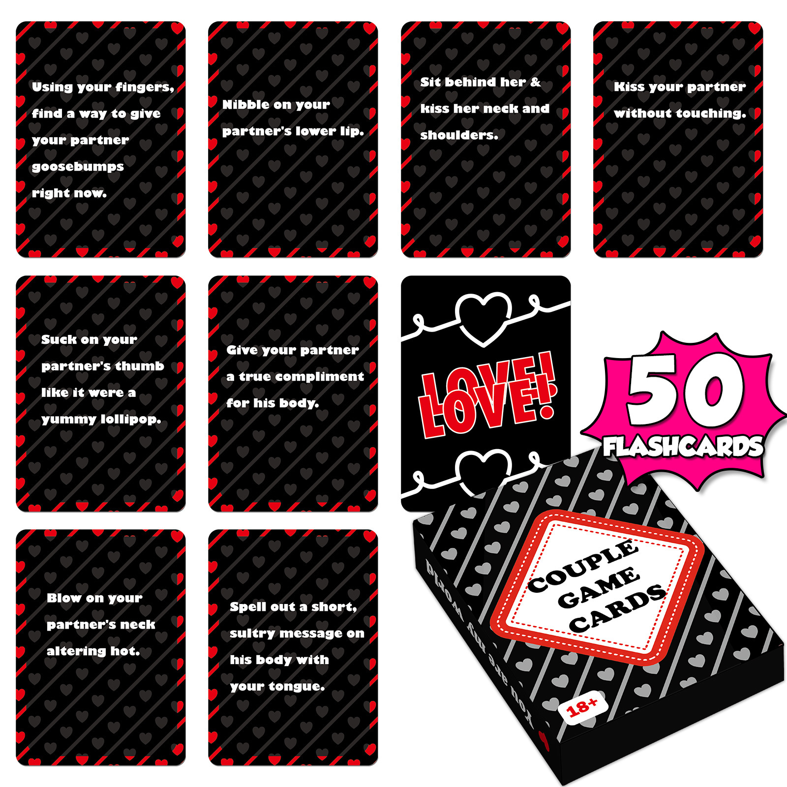 New 50-Piece Creative Couple Card Game Props, Date Game Cards, Ice-Breaking and Warm-Up Props, in Stock