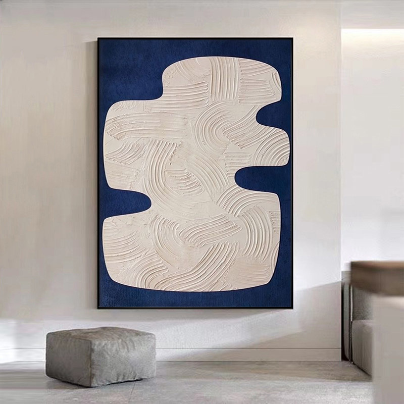 Minimalist Textured Living Room Decorative Painting, Morandi Color Series Abstract Floor Painting, Wabi-Sabi Style Bedroom Entrance Wall Art
