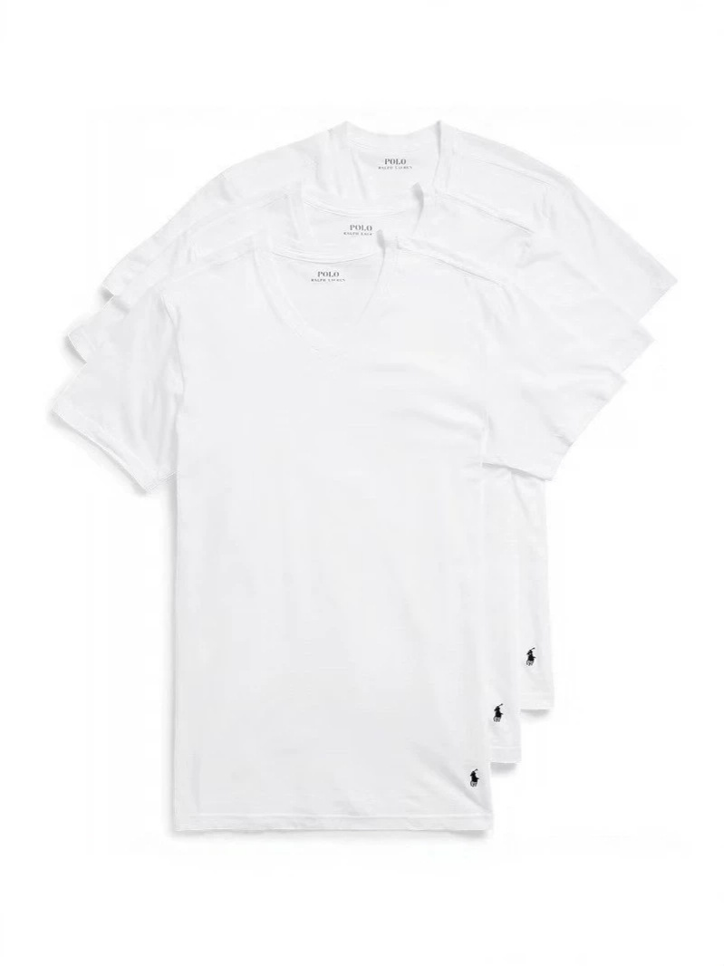 Polo Cross-Border Classic Style Pure Cotton 230g T-Shirt Undershirt 1 Piece Round Neck Andov Foto QC de 1688 na Qualit.ly