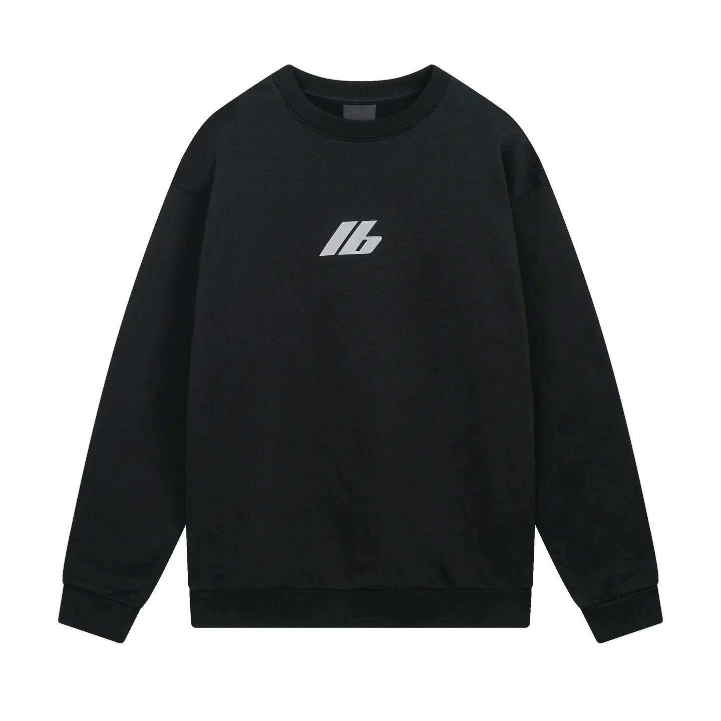 Paris B High Version Autumn and Winter Front and Rear 3m Reflective Logo Letters Large Size Loose Round Neck Pullover Sweatshirt for Men
