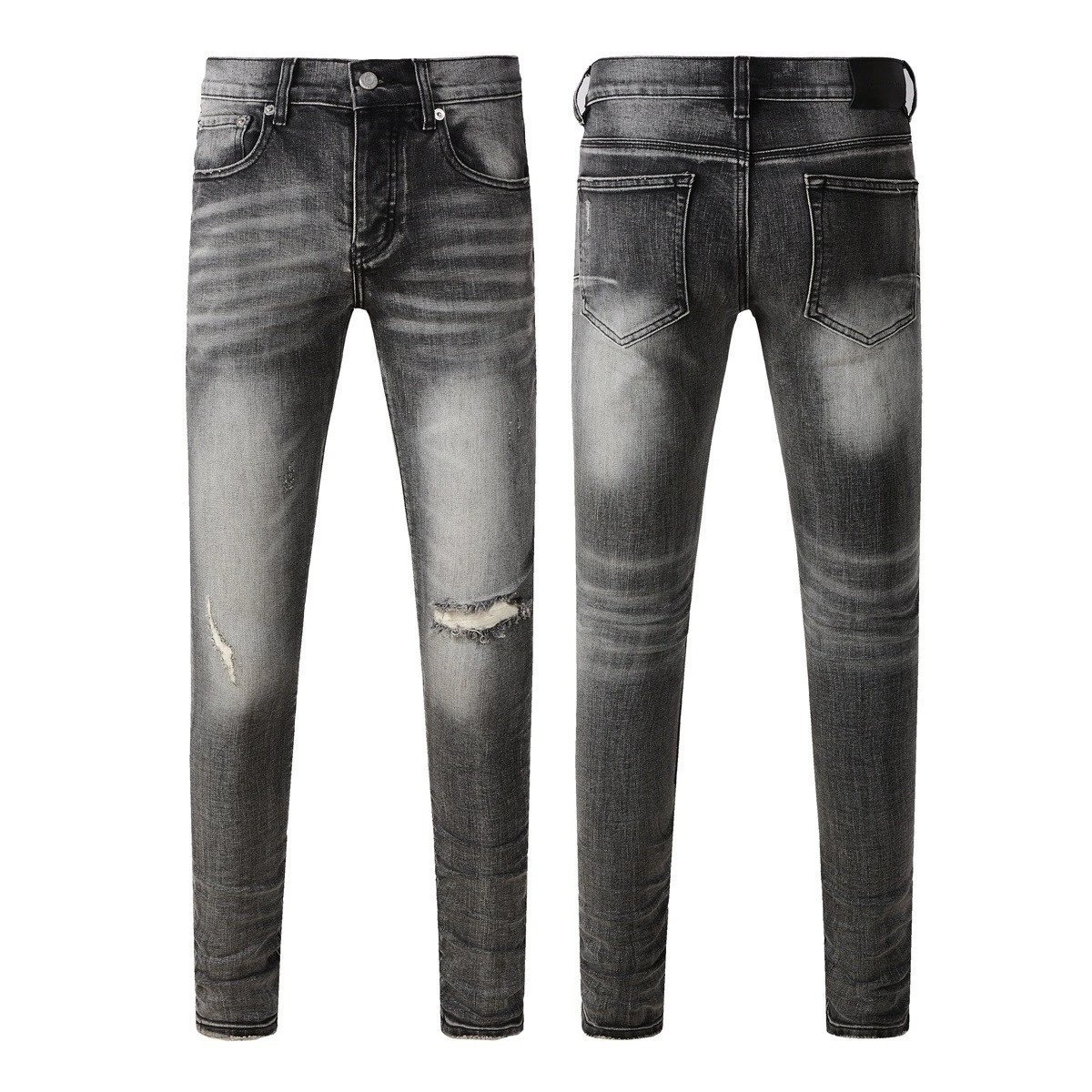 外贸跨境 欧美潮牌 PU hiphop jeans时尚修身小脚破洞做旧牛仔裤 QC-Foto von WEIDIAN auf Qualit.ly