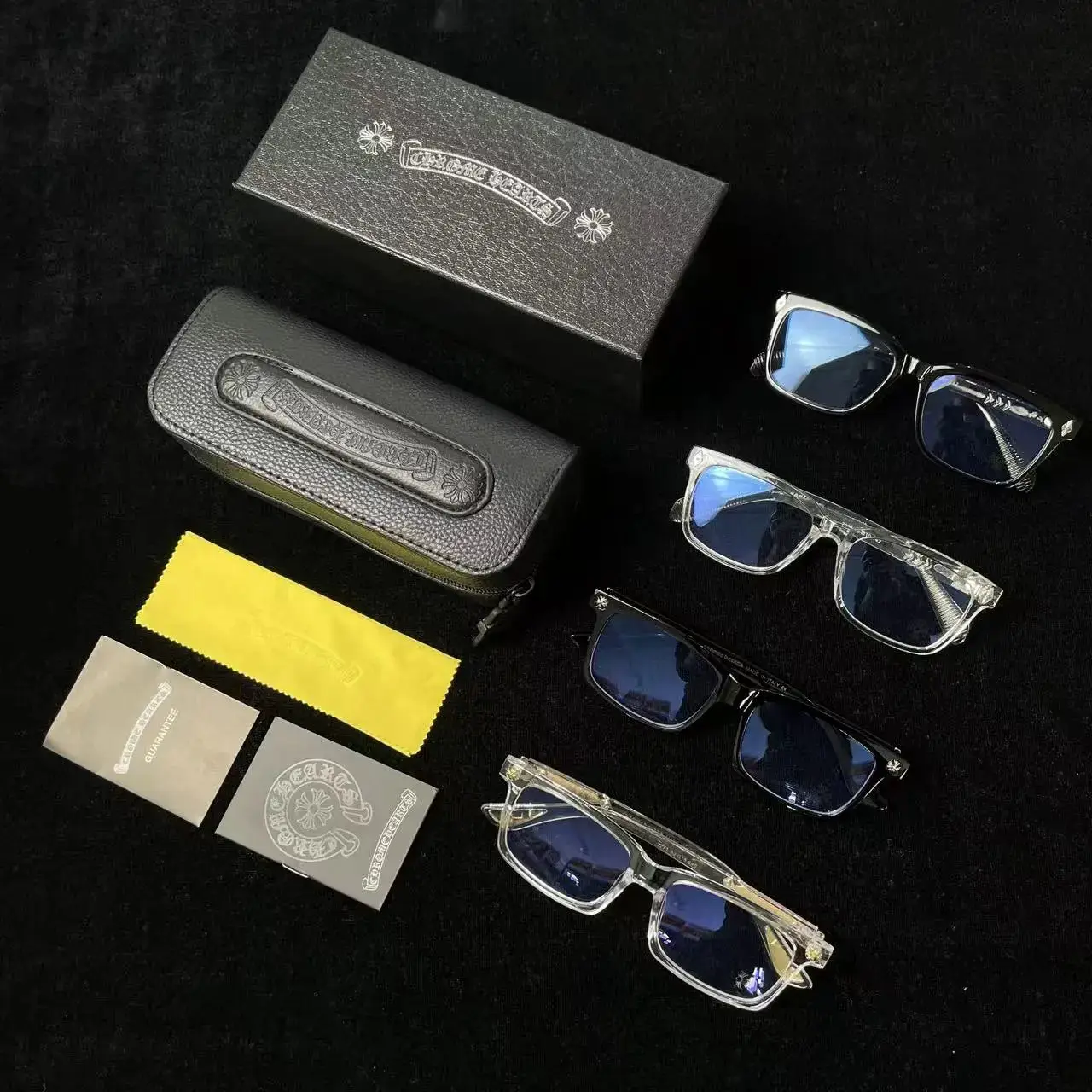 C-hrome H-earts New Unisex Square-Frame Sunglasses / Clear Lens Optical Glasses – Classic, Fashionab