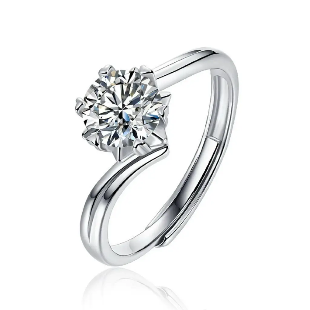 MST BLING S925 silver moissanite diamond ring wind Trendy Fashion Accessible Luxury Niche style Stylish opening ring