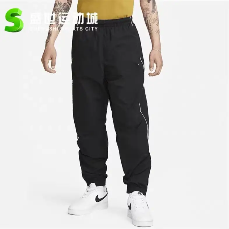 Men's Spring and Autumn New Casual Long Pants with Side Zipper for Running, Basketball, Reflective Couple's Breathable Pants