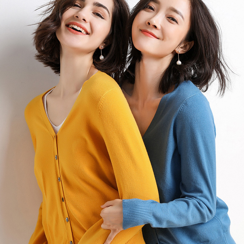 Knitted Cardigan Sweater Women's Autumn and Winter Coat Large Size Cardigan with Long-Sleeved Sweater Cardigan Cross-Border Sweater Jacket