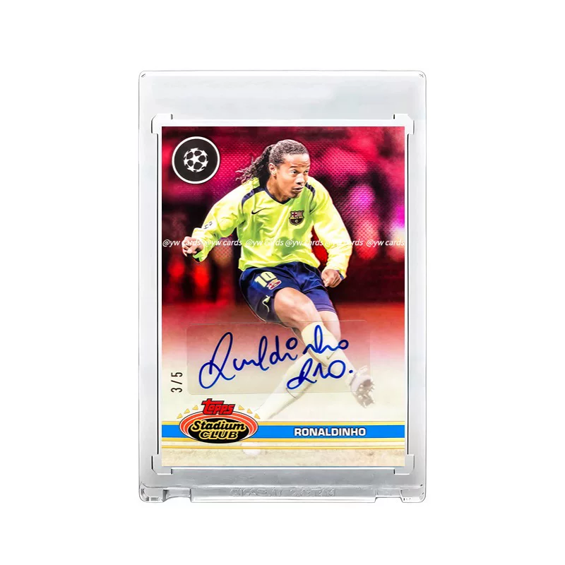 Ronaldinho Autographed Player Card, Ronaldo Champions League Barcelona Football, Non-Panini, Topps, World Cup