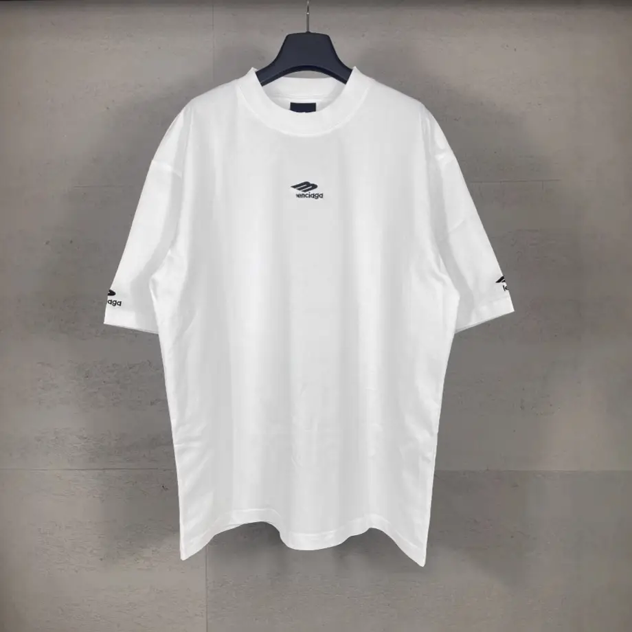 Paris B's High Version Ss25 Early Spring New Ski Series 3B Classic Logo Small Logo Embroidered Short-Sleeved T-Shirt