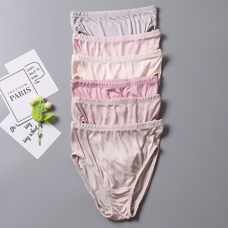 New Style Silk Women's Underwear High-end Mulberry Silk Knitted Briefs High Waist Simple Comfortable Loose Shorts