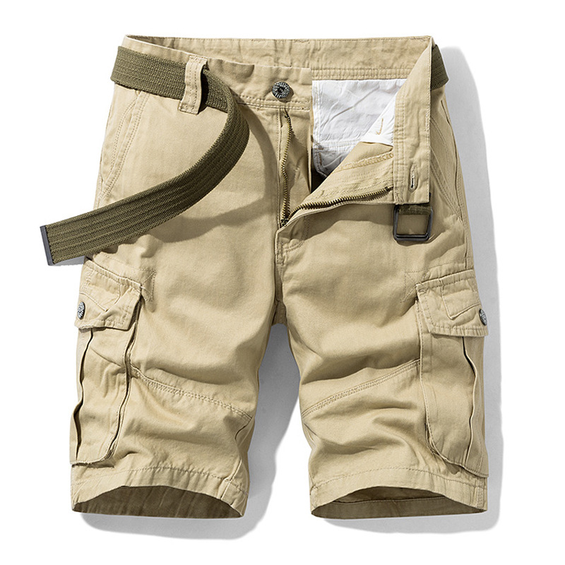 Loose Large Size Men's Summer Tooling Shorts Half-length Pants Half-length Pants Multi-pocket Pure Cotton Breathable Straight Casual
