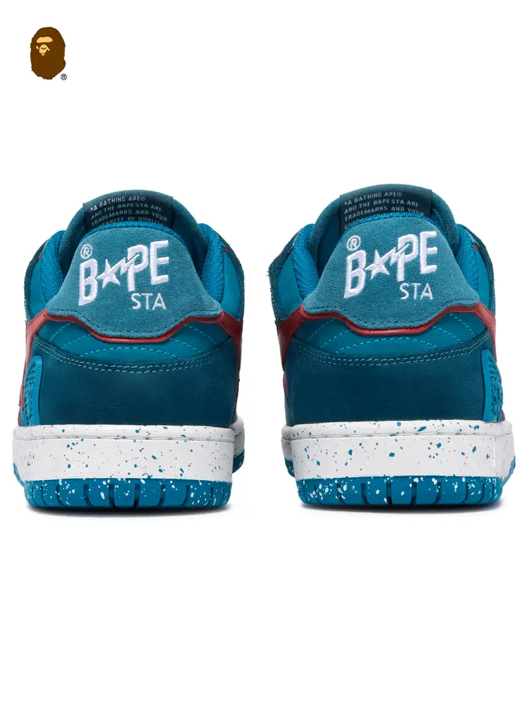 Bape Sk8 Sta Men's Shoes Spring and Summer Suede Patchwork Contrast Color Star Inkjet Casual Shoes 191326 M