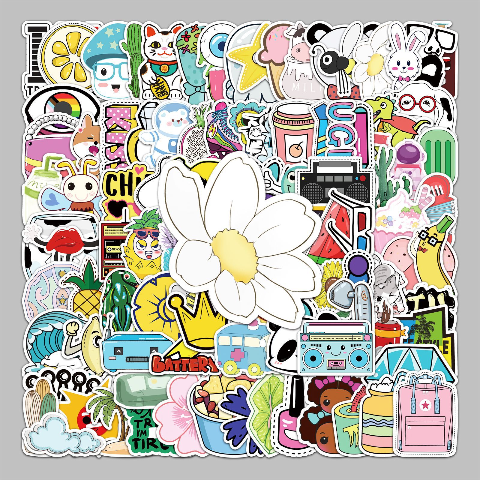 103 VSCO girl heart small fresh luggage graffiti creative trend stickers computer tablet cartoon decoration