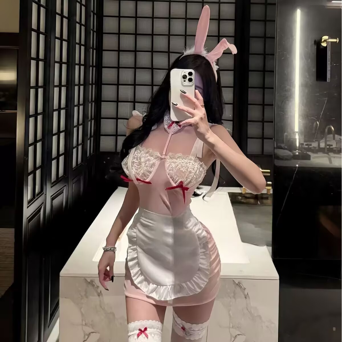 Plus Size Cute Sexy Bunny Girl Uniform Temptation Sexy Lingerie See-Through Maid Passionate No-Take-Off Maid Pajamas