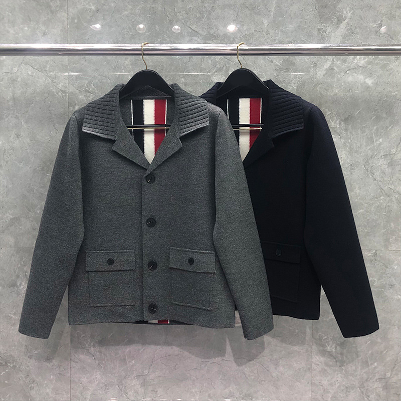 Dongguan Brand Factory Direct tb Four Bar Loose Jacket Wool Jacket Classic Back Wide Ribbon Lapel Suit
