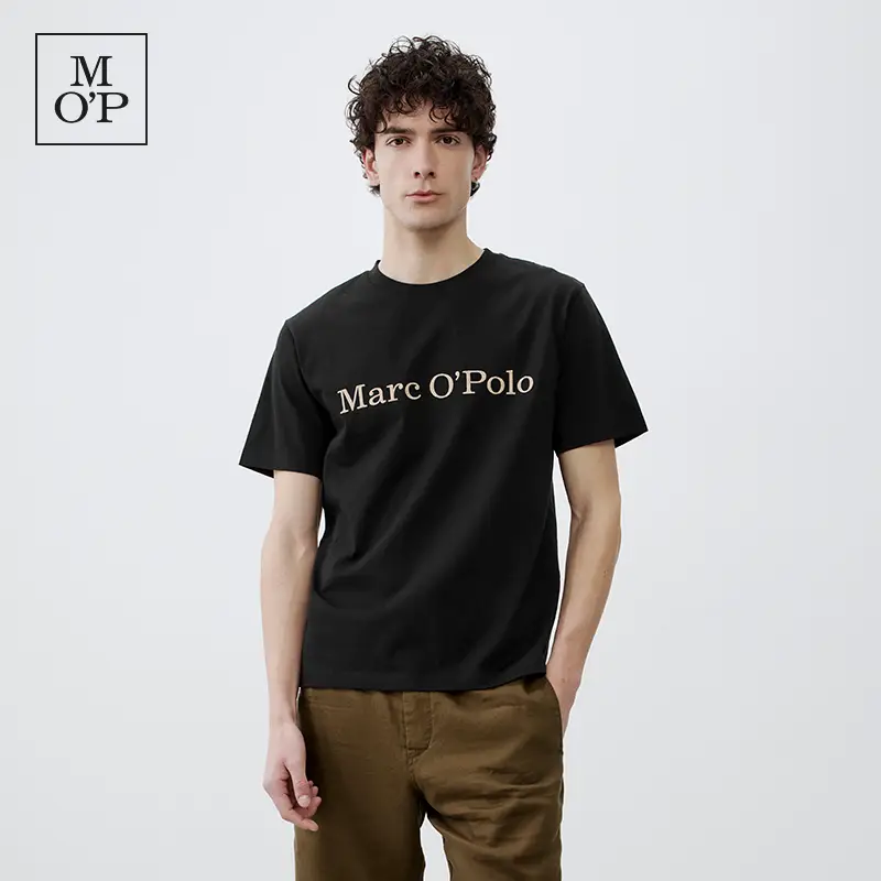 Marc O'Polo [Brand Classic Series] Round Neck Environmental-Friendly Cotton Embroider letter Short Sleeve T-Shirt Men and Women Same Style