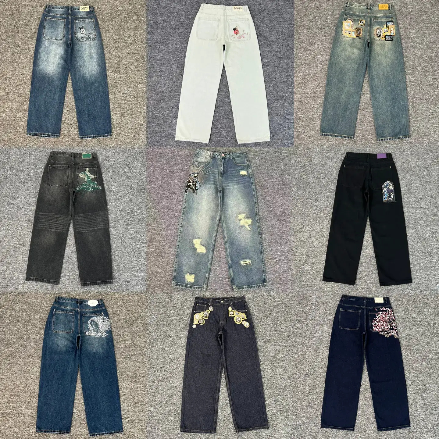 Derschutz Designer Niche Jeans with Embroidery, Straight-Leg Pants, Versatile, Slim Fit, Flattering, Low-Rise for Men ins