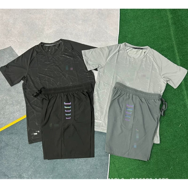 Summer Sports Running Short-Sleeved Shorts Suit Men's Casual Fitness Basketball Loose Breathable Quick-Drying Training Pattern T-Shirt