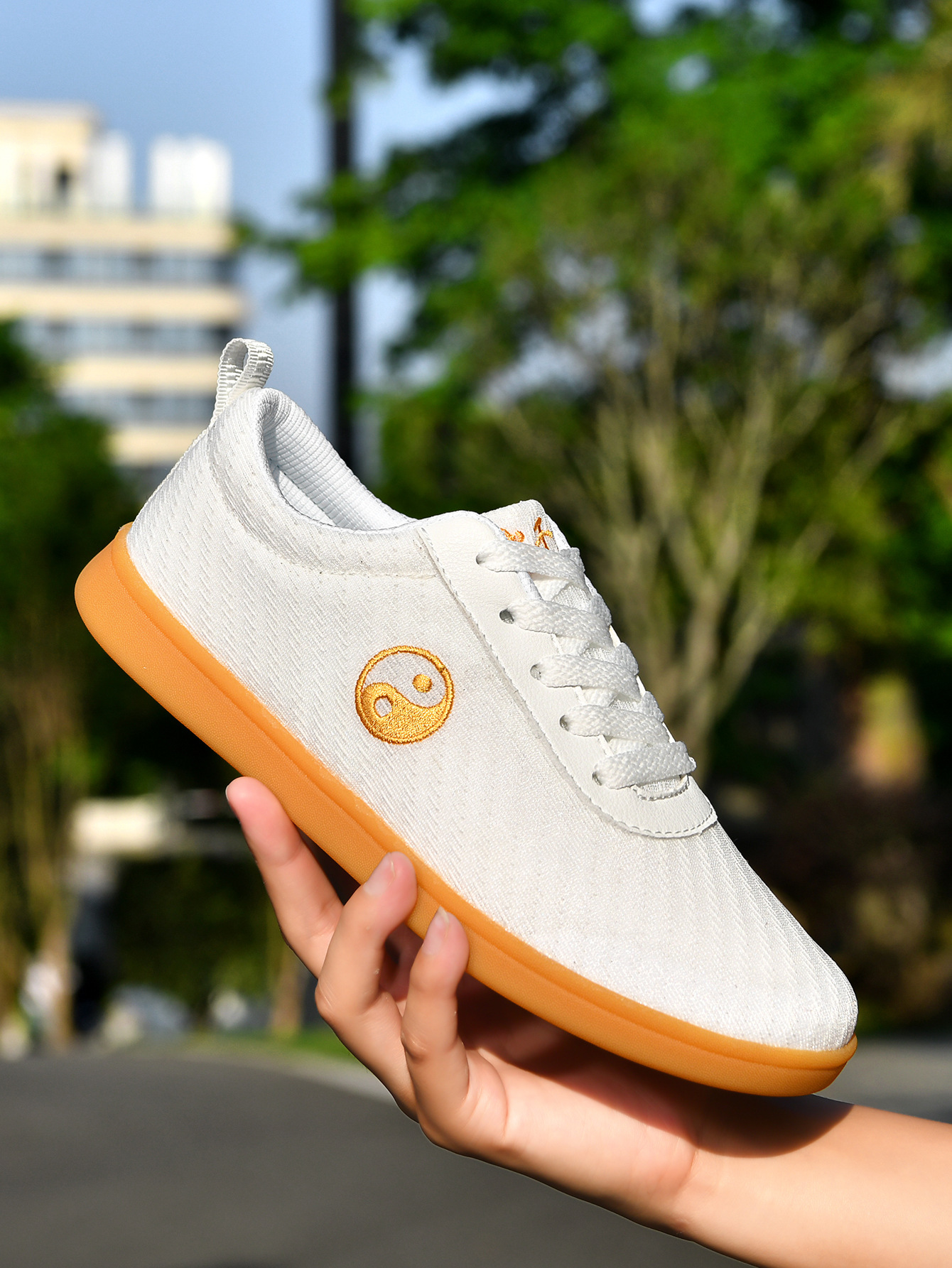 Tai Chi Kung Fu Sports Shoes for Women, Chenjiagou Tai Chi Shoes, Soft Mesh Breathable Tendon Bottom Martial Arts Shoes, Men's Training Shoes