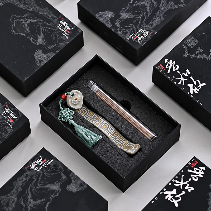 New Product Chinese Style Wen Chuang Ceramic Line Incense Insert Gift Boxed Ruyi Incense Stove Classical Aquilarine Tea Ceremony Indoor Business Use