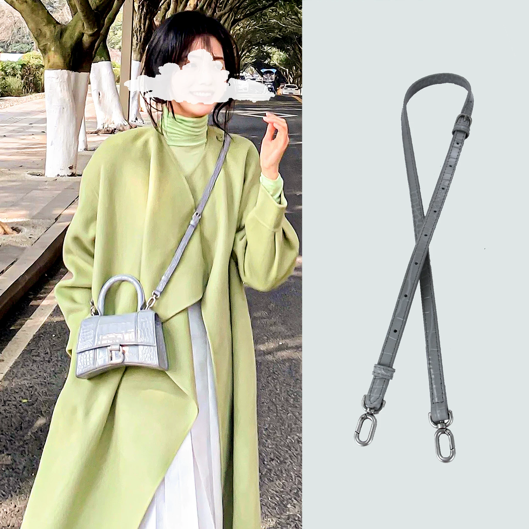 Suitable for Paris Family Shoulder Strap Replacement Accessories B Family Hourglass Bag Strap Cross-Body Bag Genuine Leather Bag Strap Purchased Separately