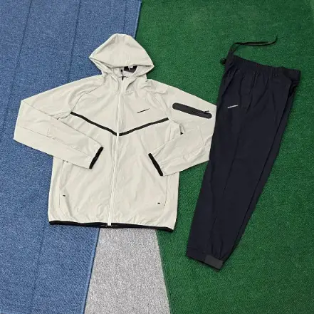 In-Stock Autumn and Winter Set 2025 New Quick-Dry Ice Silk Pants Sports Casual Jacket Zipper Hooded Sun Protection Clothing for Men