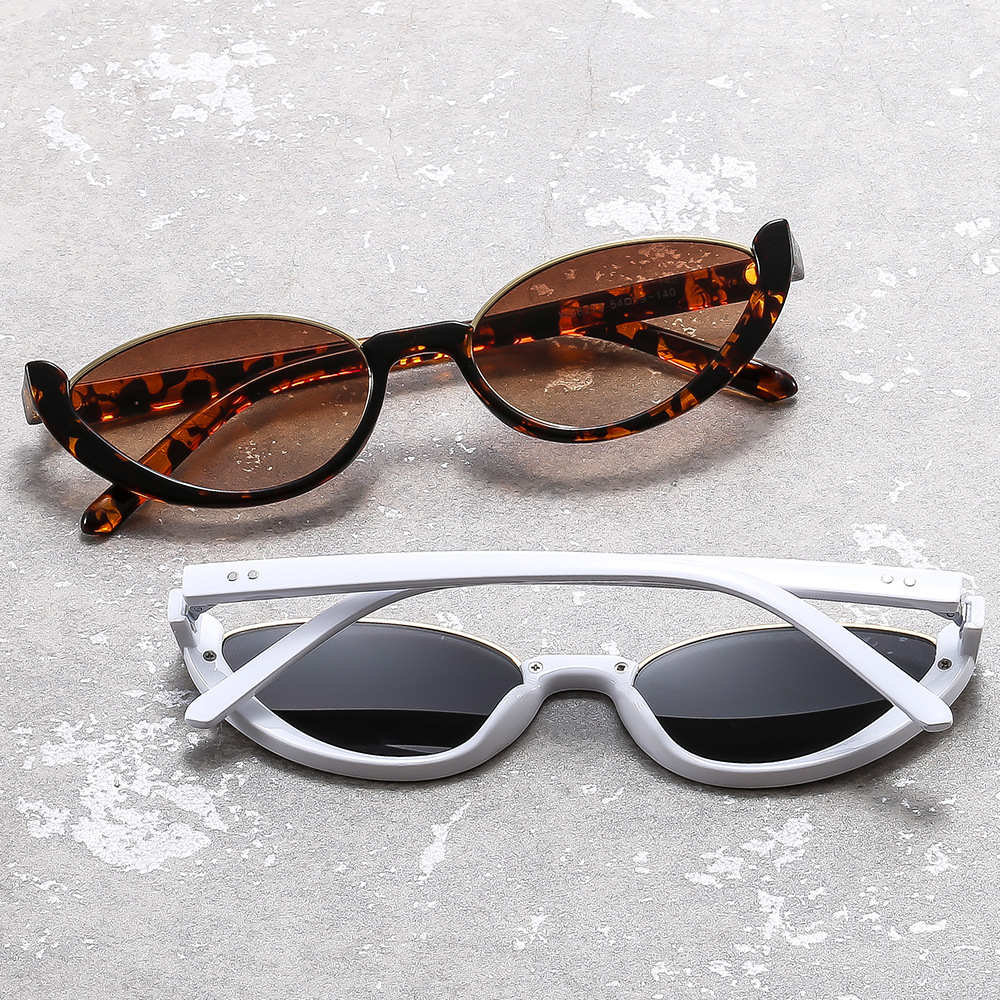 Cross-border half-frame cat-eye sunglasses women's European and American fashion online popular sunglasses personality avant-garde fashion wear glasses