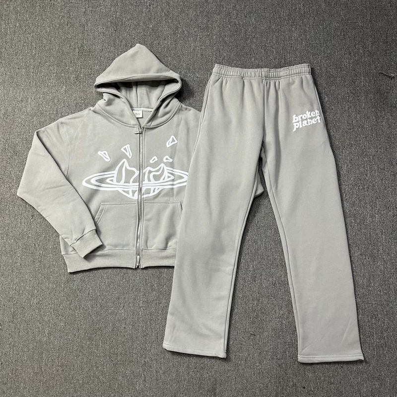 Broken Planet Bp Letter Foam Print Fleece-Lined Cardigan Hoodie Set QC-Foto von TAOBAO auf Qualit.ly
