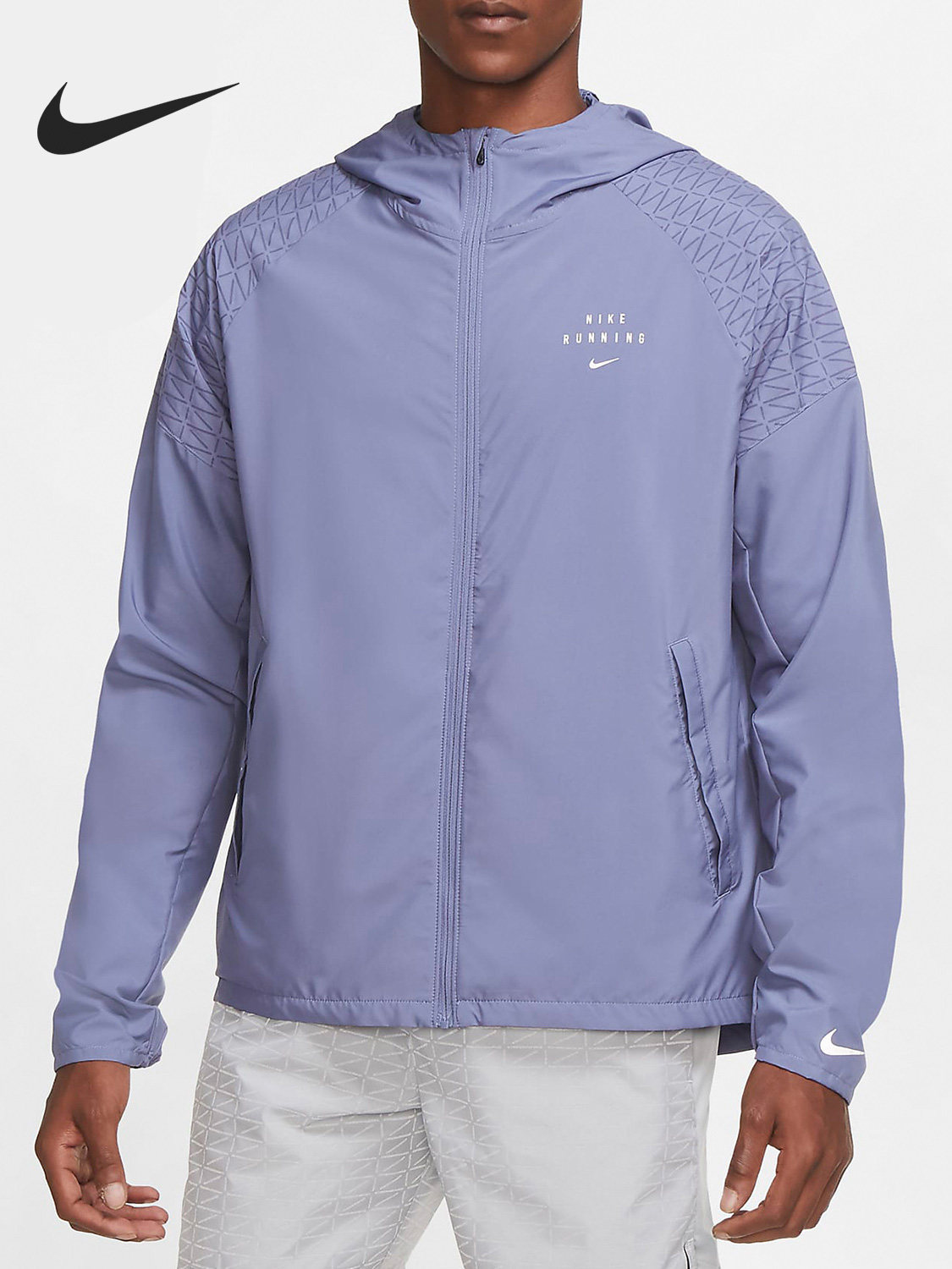 Nike Genuine Men's Lightweight Windproof Woven Running Sports Hooded Jacket Cu7871
