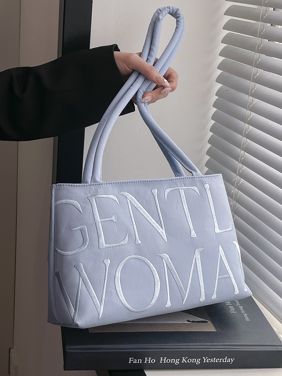 Spring and Summer Gentle Woman Niche Casual Colorful Nylon Cloth Bag 2025 New Embroidered Letters Shoulder Bag