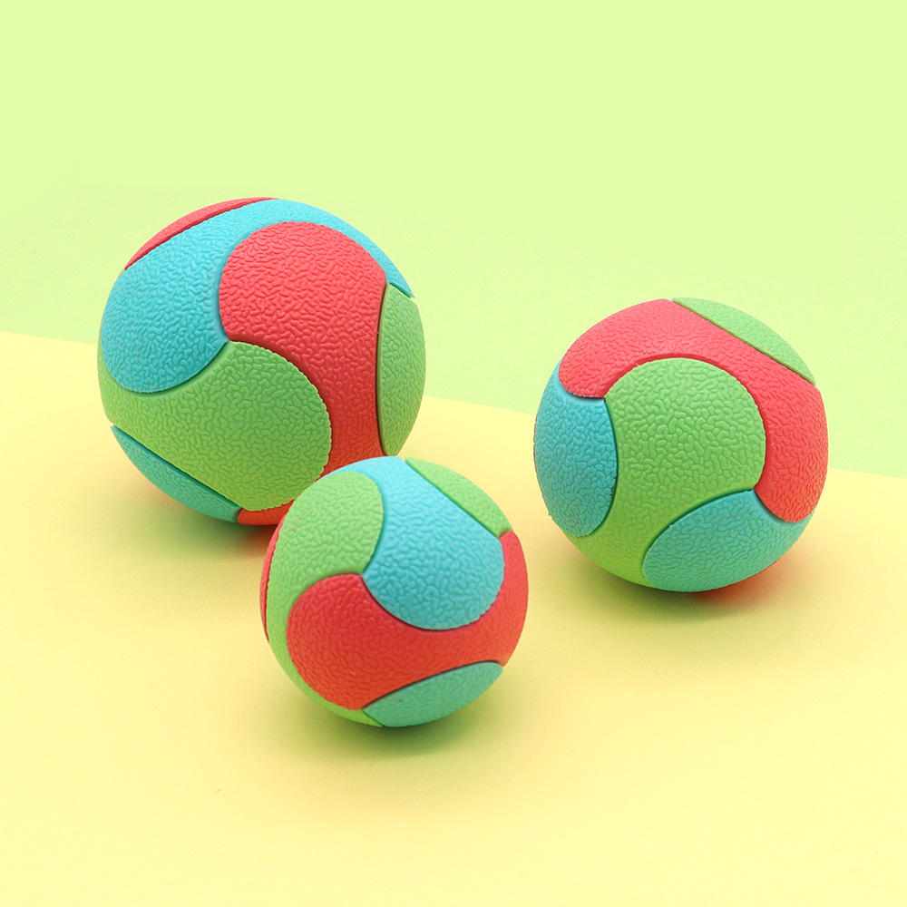 Cross-border pet toys color matching elastic ball dog toys self-relief molars toy ball dog bite not rotten dog ball