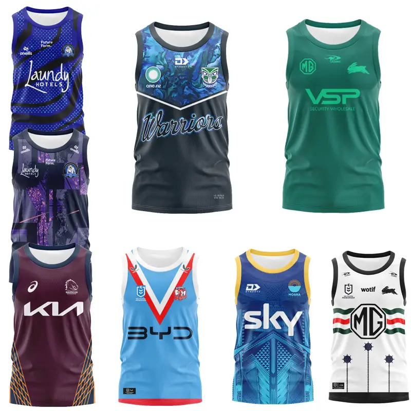 2025Nrl Dog Head Dog Melbourne Sydney Roosters Broncos Eels Rabbitohs Sleeveless Rugby Jersey Rugby
