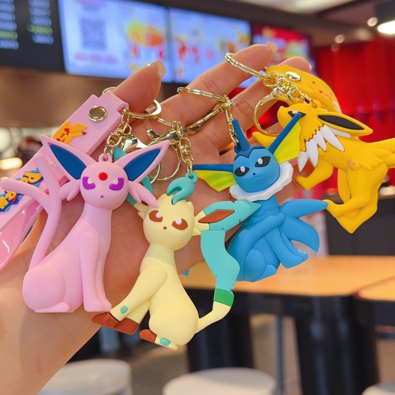 Pokémon Keychain Pendant Eevee Family Pikachu Doll Bag Charm Wholesale