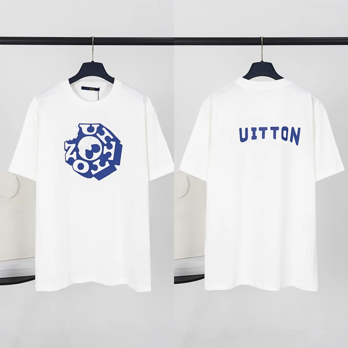 Cross-Border Donkey Home T-Shirt 25 New High Version Letter Logo Joint Garland Print Casual Men's and Women's Short-Sleeved T-Shirt