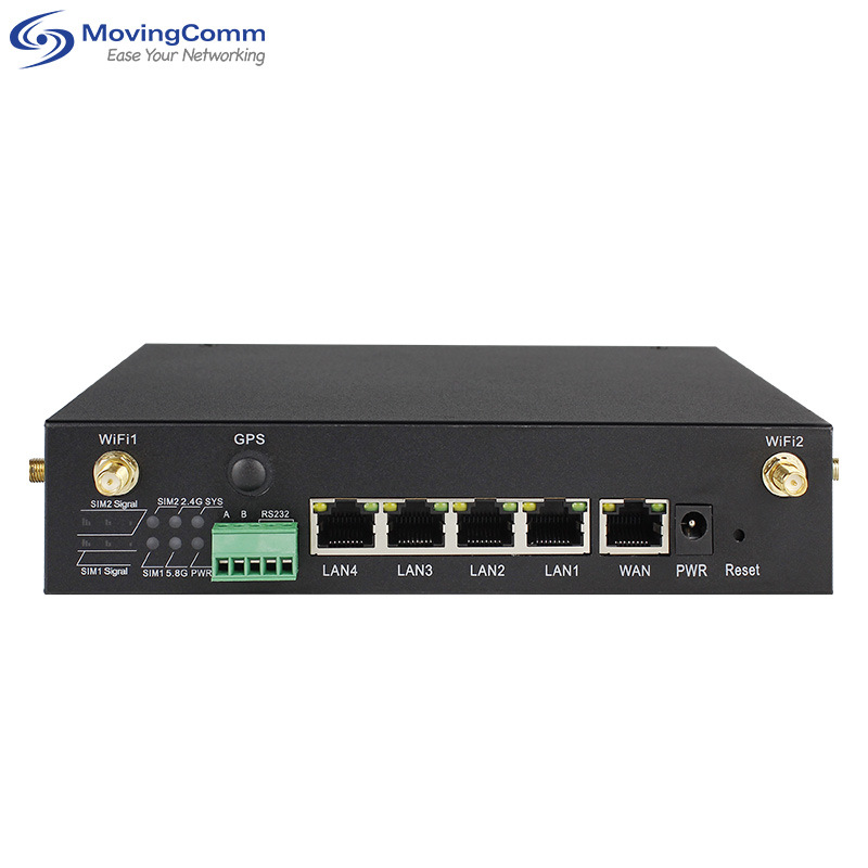 5g Industrial-Grade Plug-In Card Router Dual-Card Dual-Mode Gigabit Dual-Band Rs232/485 Transparent Transmission Vehicle-Mounted Wifi6 Gateway