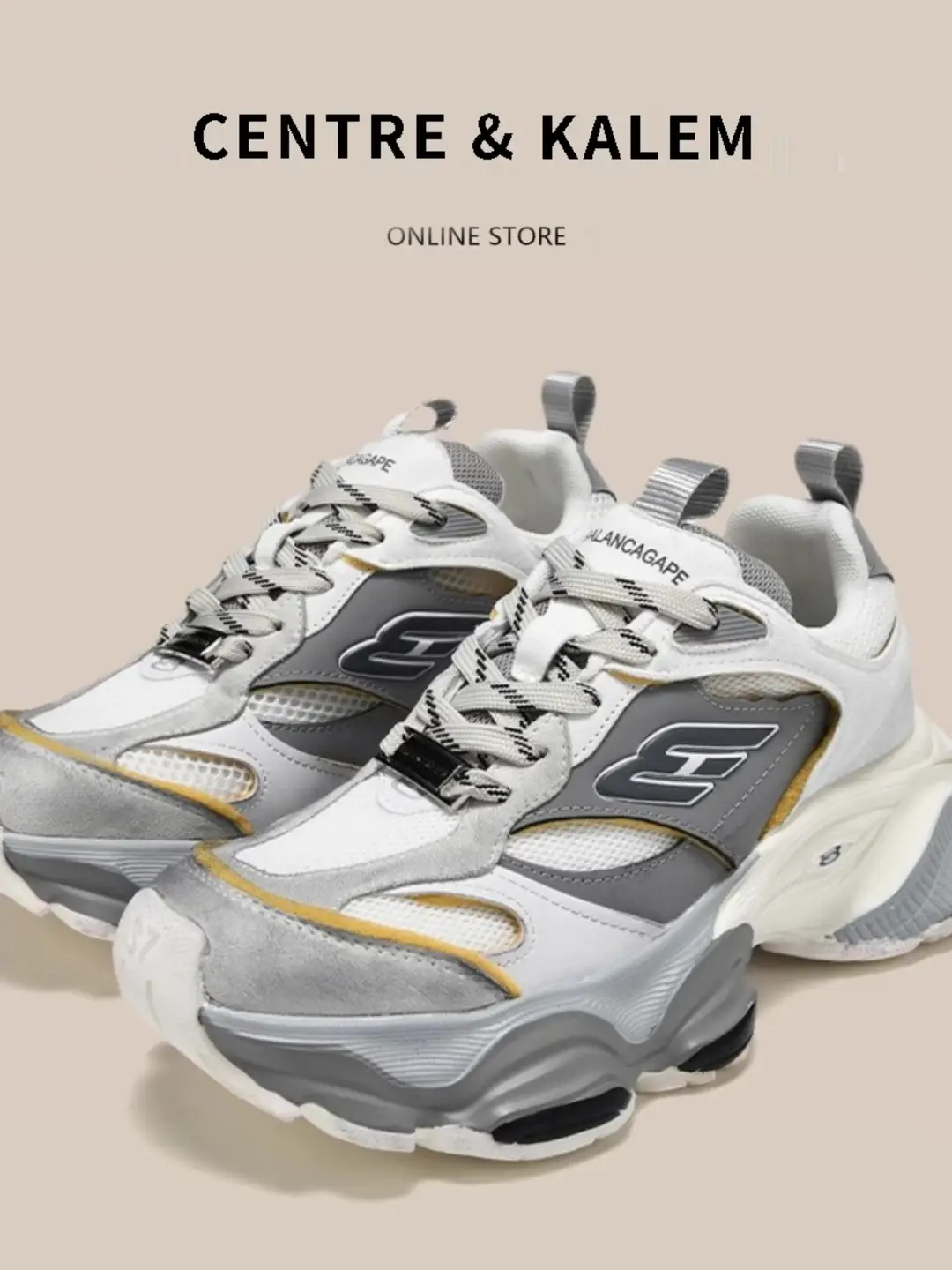 Centre＆Kalem Liu Haoran's Same Style Runway Dad Shoes 2024 New arrival Height-Increasing Thick Sole Vintage Casual Shoes