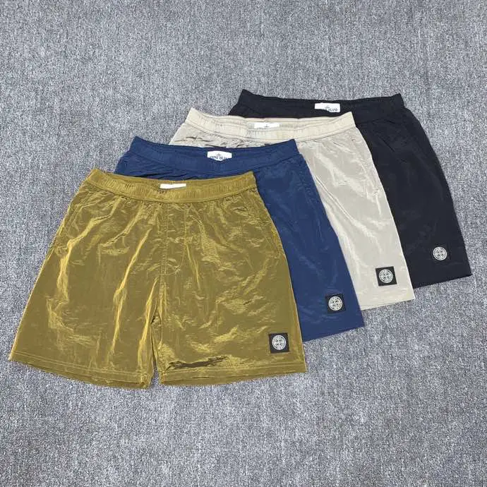 Stone Cross-Border Island Metal Nylon Compass Small Label Sports Casual Summer Quick-Drying Beach Shorts