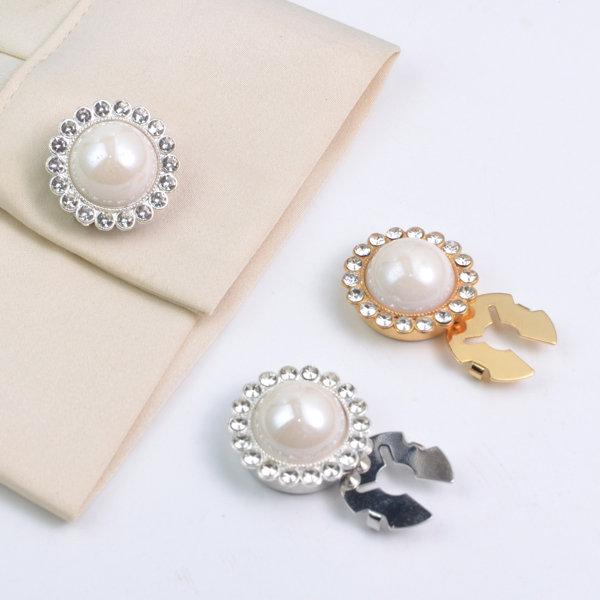 Button Cover Fashionable Metal Round Shirt Cufflink Button Cover Collar Button Rhinestone Button Cover