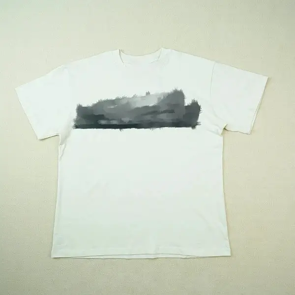 AmericanCreativeSprayDraftingPatternPrintShortSleeve